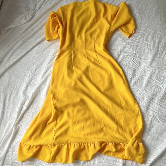 Topshop Yellow Button Down Midi Dress - Picture 4 of 4